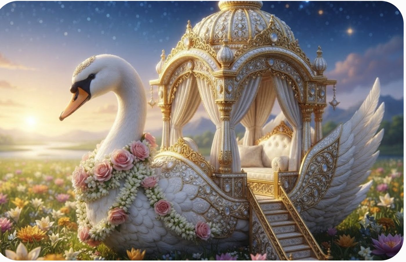 Vaiṣṇava Vimāna — the transcendental swan carrier