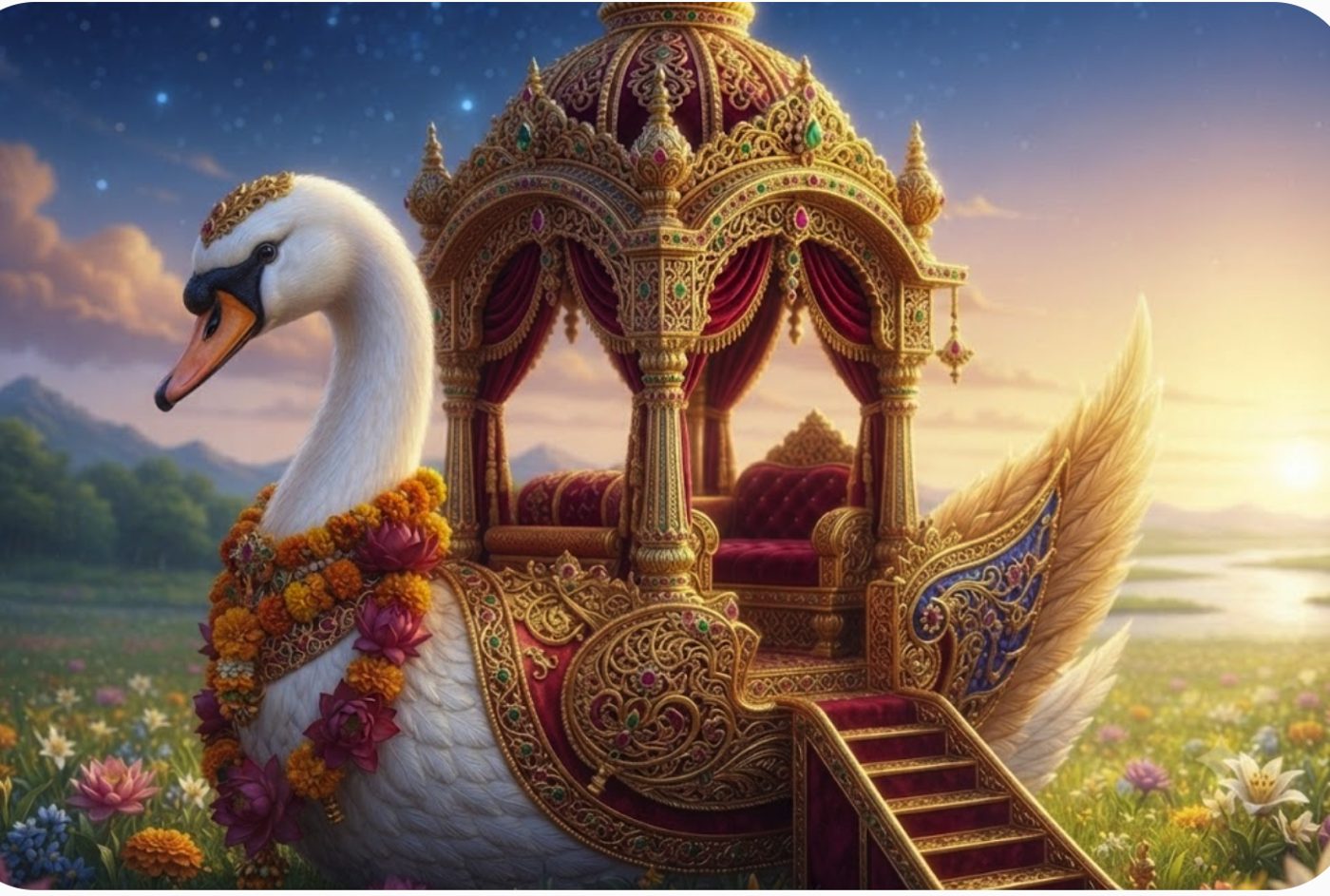 Vaiṣṇava Vimāna — the transcendental swan carrier